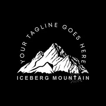 Simple and unique emblem iceberg or mountain with church or cross graphic Stock Illustration