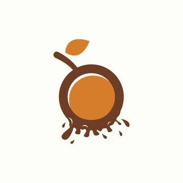 Simple and unique grape or cherry with leaf and melted chocolate image Stock Illustration