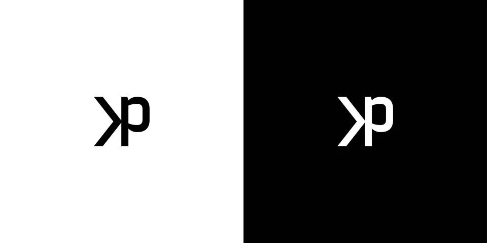Simple and unique initial letter KP logo design Stock Illustration