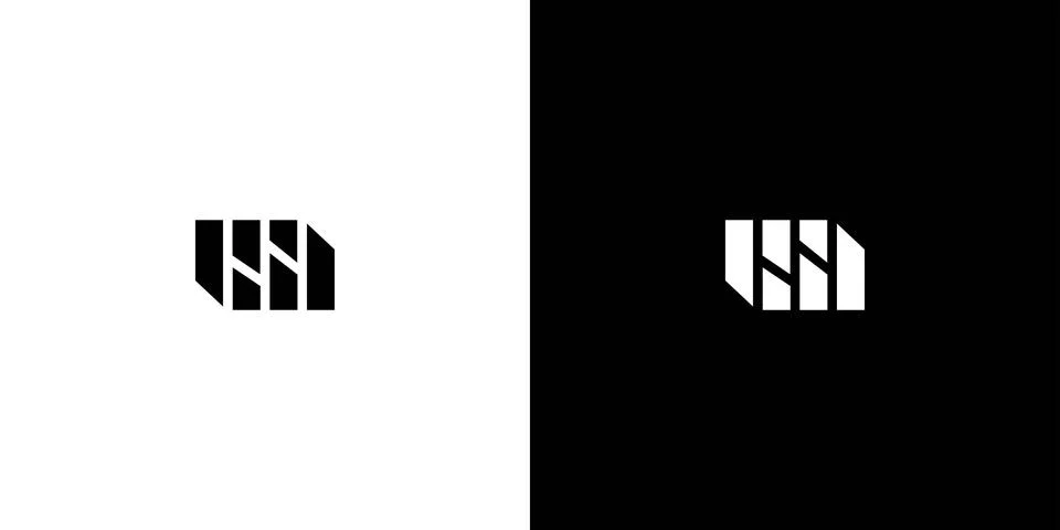 Simple and unique initial letter HH logo design Stock Illustration
