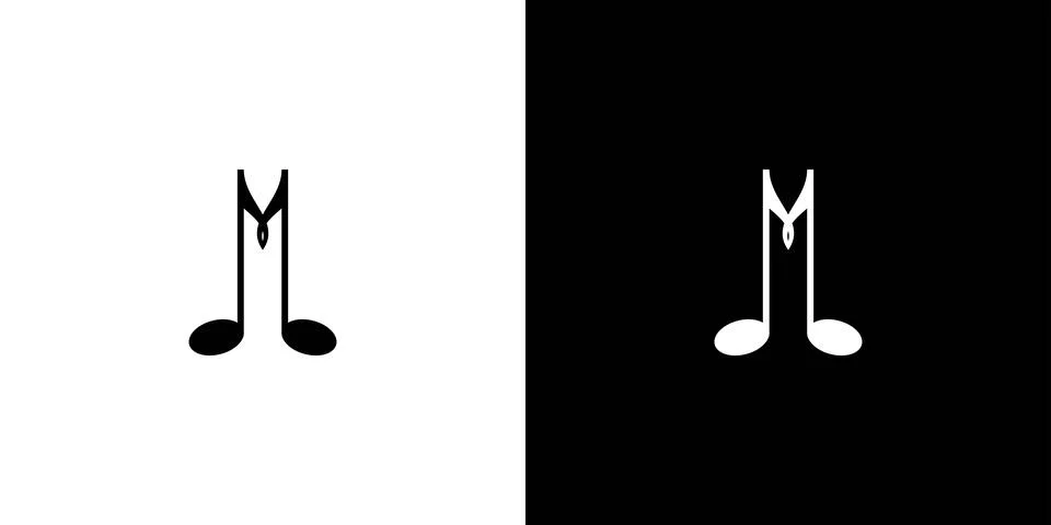Simple and unique initial M music logo design イラスト素材