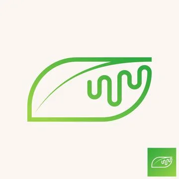 Simple and unique leaf and reflection lines attractive sound audio wave beat 스톡 일러스트