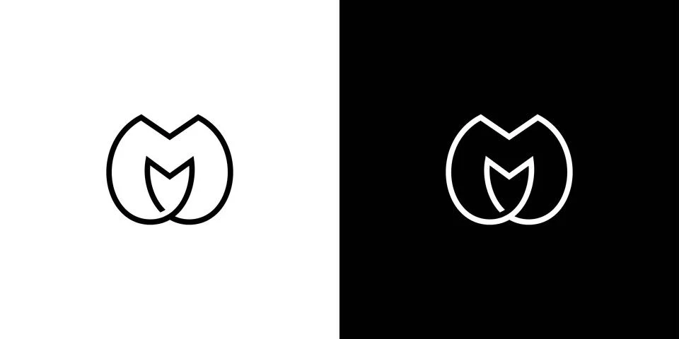 Simple and unique letter M initials logo design Stock Illustration