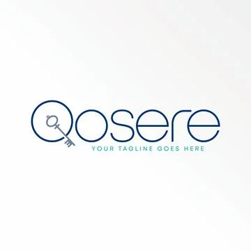 Simple and unique Letter or word O or Q with home key graphic Illustrazione stock