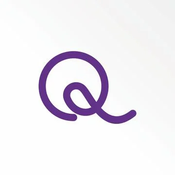 Simple and unique letter or word Q sans serif line font with bubble Illustrazione stock