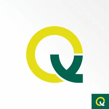 Simple and unique letter or word Q sans serif line cut font image graphic Illustrazione stock