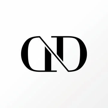 Simple and unique letter or word DD serif font on cut connect flip or backwards Stock Illustration