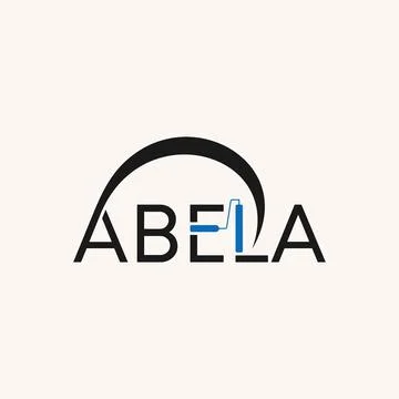 Simple and unique letter or word ABELA font with paint roller in EL graphic Illustrazione stock