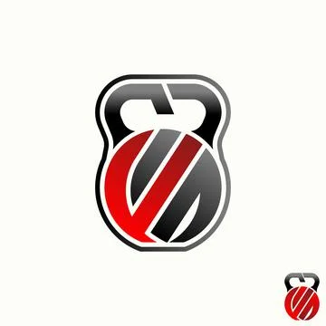 Simple and unique letter or word FS sport font on barbell or dumbbell graphic Illustrazione stock