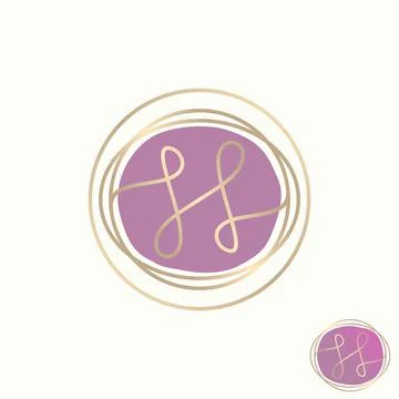 Simple and unique letter or word SS or H line beauty font Stock Illustration