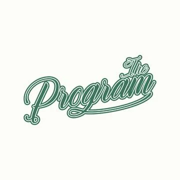 Simple and unique letter or word THE PROGRAM handwritten with outline image 스톡 일러스트