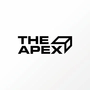 Simple and unique letter or word THE APEX with rectangle like 3D box image Illustrazione stock