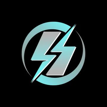 Simple and unique letter or word S font with 2 electric side image graphic Stock Illustration