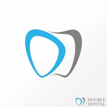 Simple and unique letter or word DD handwritten font with teeth dental Stock Illustration