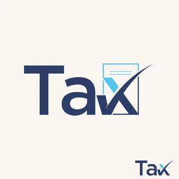 Simple and unique letter or word TAX font with paper and checklist image Stock Illustration