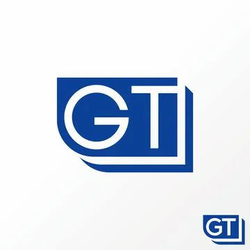 Simple and unique letter or word GT sans serif font in 3D block image Stock Illustration