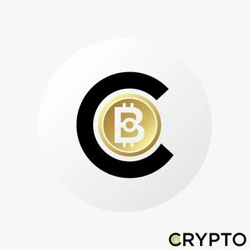 Simple and unique letter or word C and B font like crypto coin image graphic Stock Illustration