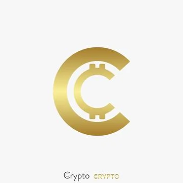 Simple and unique letter or word C font like crypto coin image graphic Stock Illustration
