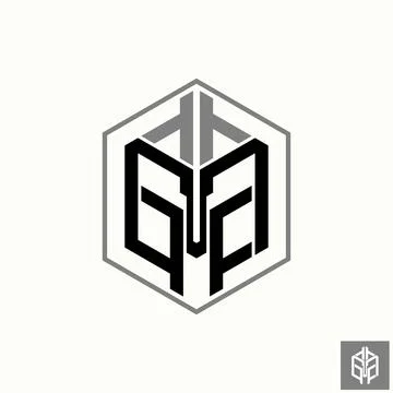 Simple and unique letter or word GA or GFA font like trojan spartan helmet Stock Illustration