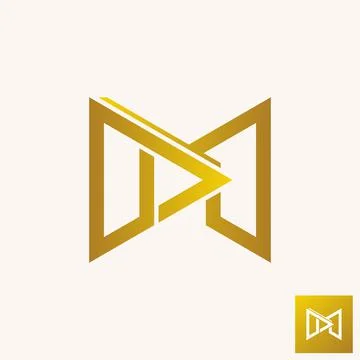 Simple and unique letter or word M line font with play sign image graphic Illustrazione stock
