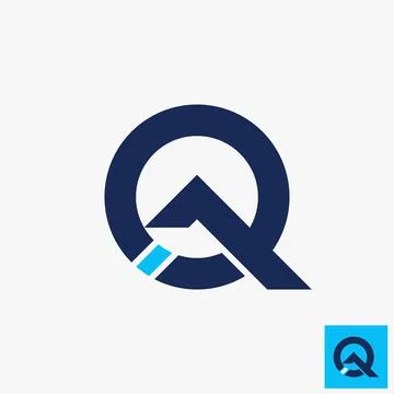 Simple and unique letter or word Q font in creative circle line image graphic Stock Illustration