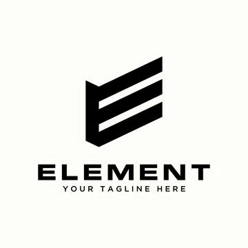Simple and unique letter or word E font on 3D shape image graphic Stock Illustration
