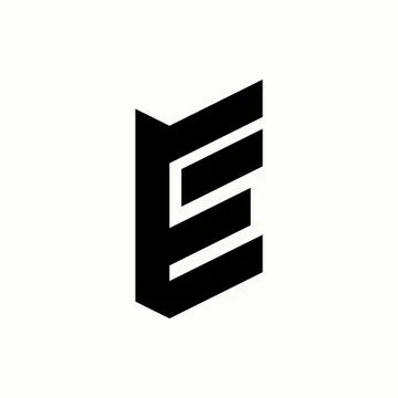 Simple and unique letter or word EE double font on 3D cut shape image graphic Stock Illustration