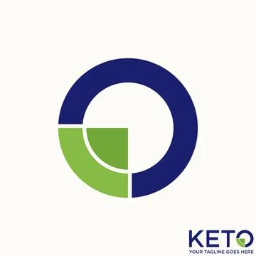 Simple and unique letter or word O sans serif font like pie chart creative Stock Illustration