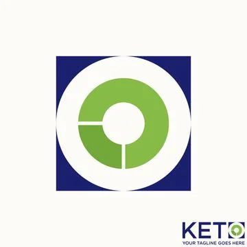 Simple and unique letter or word O negative space font like pie chart creative Stock Illustration
