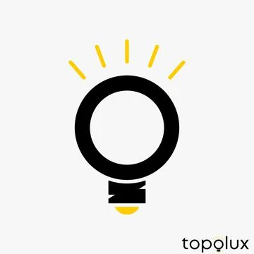 Simple and unique light lamp bulb like letter or word O font image graphic Stock Illustration