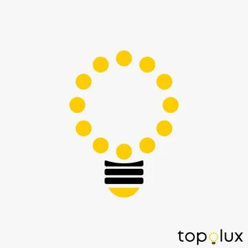 Simple and unique light lamp bulb like letter or word O font image graphic Stock Illustration