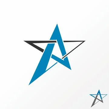 Simple and unique line art or out star like letter or word A font image graphic Illustrazione stock