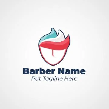 Simple and Unique Logo for Barber Shop Stock Illustration