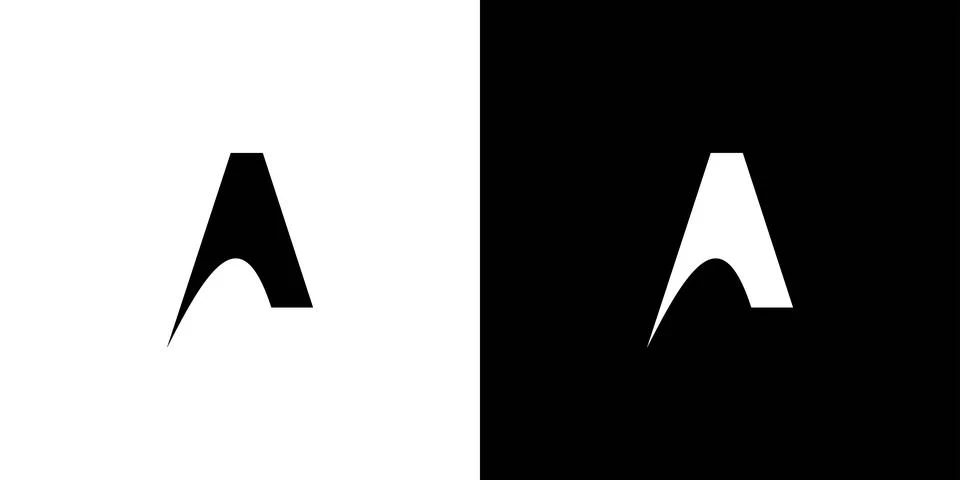 Simple and unique A  logo design Stock Illustration