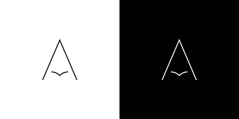 Simple and Unique  A  logo design Stock Illustration