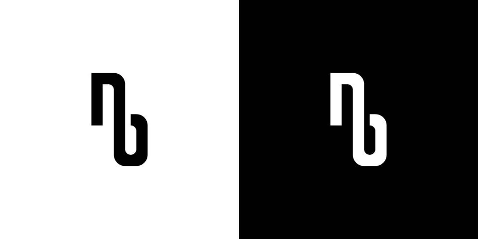 Simple and unique NB  logo design Stock Illustration