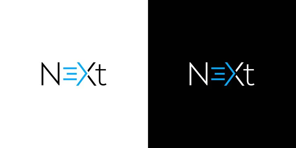 Simple and unique Next logo design Stock Illustration