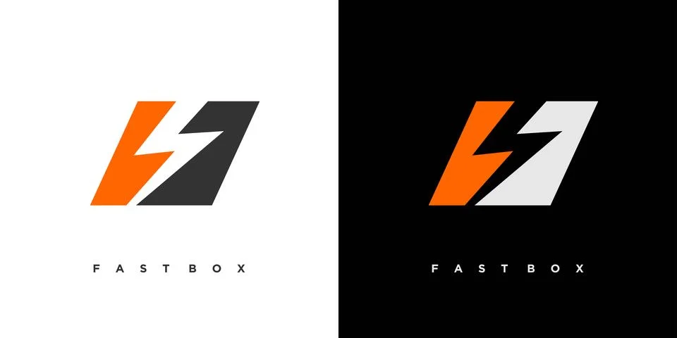 Simple and unique quick box logo design Stock Illustration