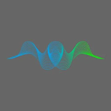 Simple and unique reflection lines attractive sound audio wave circle image Illustrazione stock