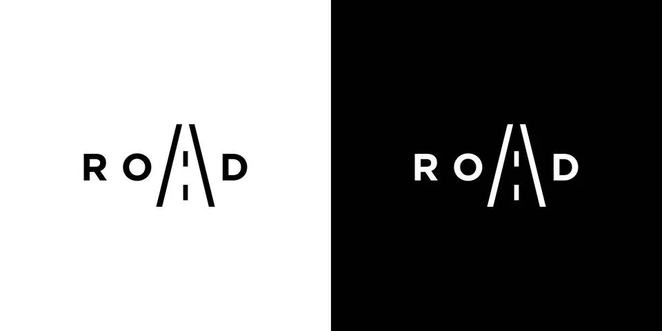 Simple and unique road logo design Stock Illustration