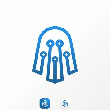 Simple and unique scary ghost in line with tech or network sign image Stock Illustration