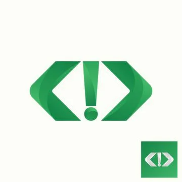 Simple and unique shape brackets and exclamation marks image graphic Stock Illustration