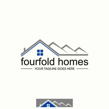 Simple and unique shape line four roof house homes image graphic Ilustración de archivo
