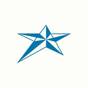 Simple and unique star on 3D and crooked position like move image Stock Illustration