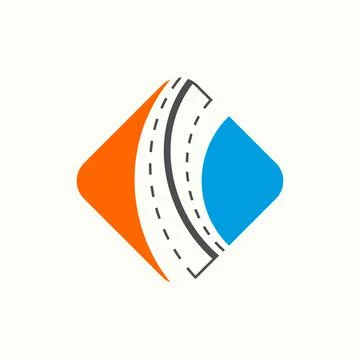 Simple and unique two ways or double road on block rectangle image Illustrazione stock