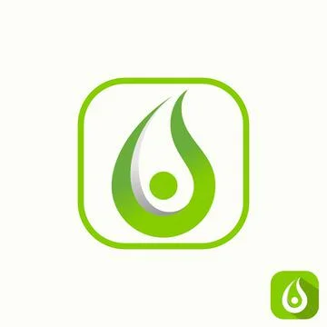 Simple and unique water drop with happy body or human Stock Illustration