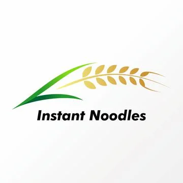 Simple and unique wheat plant or noodles with leaves and wheat seeds image Illustrazione stock