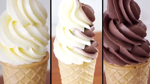 Simple and very delicious ice creams Stock Footage 135088085
