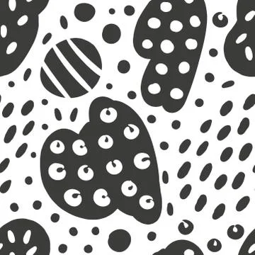Simple animalistic abstract seamless patterns with spots and dots. Background Stock Illustration