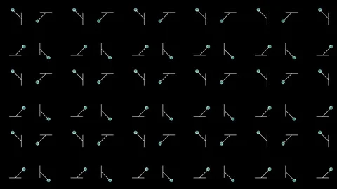 Simple Animated 2D Newtons Cradle Animation Endless Loop Stock Footage 125264129